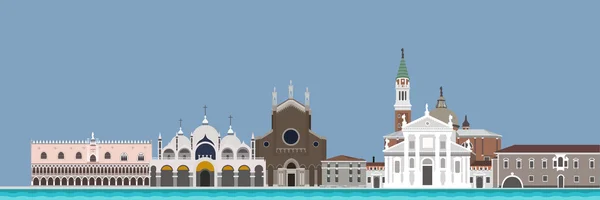 Venecia atracciones turísticas — Vector de stock