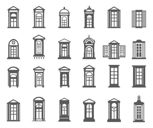 Vecchio set di finestre vintage — Vettoriale Stock