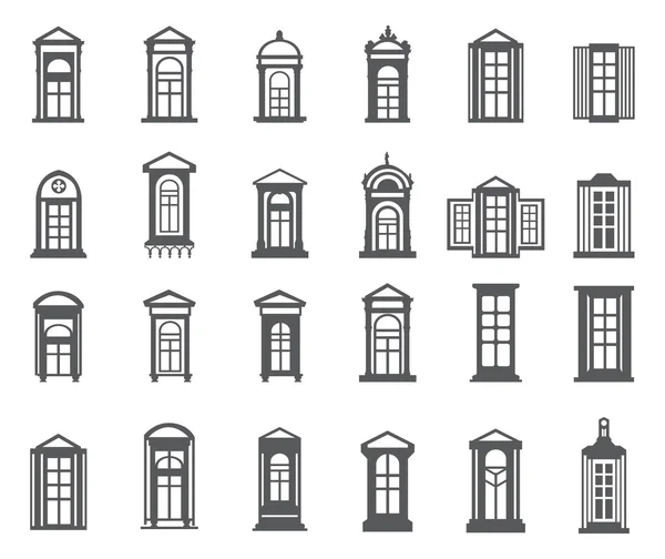 Oude vintage windows set — Stockvector