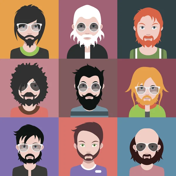 Conjunto de iconos de avatar masculino — Vector de stock