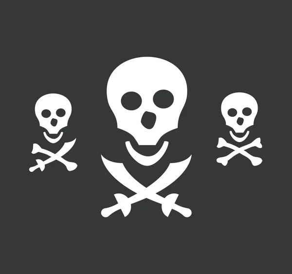 Piratenschädel und Knochensymbole — Stockvektor