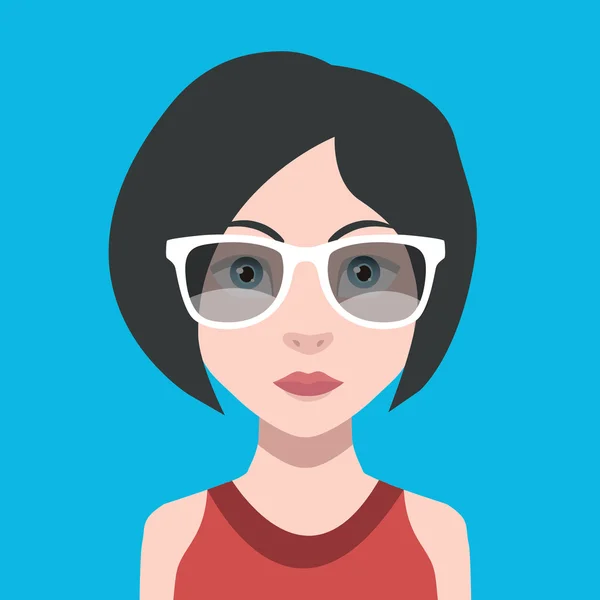 Avatar de dibujos animados femeninos — Vector de stock