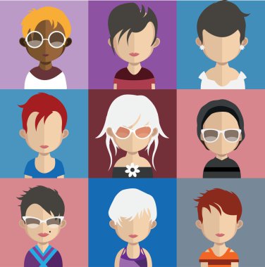 Kadın avatar simge kümesi