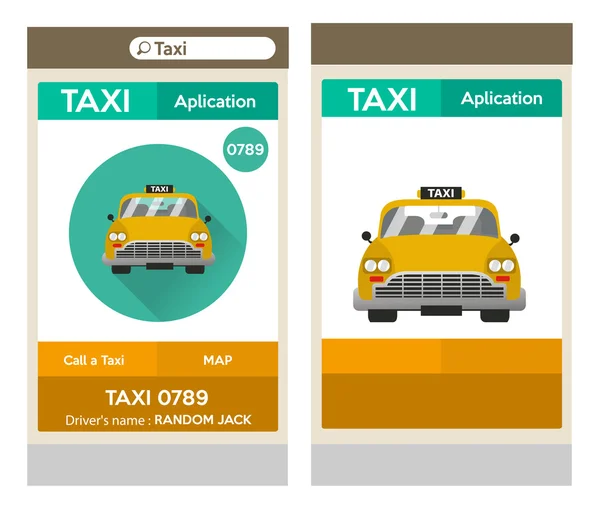 Шаблон приложения такси — стоковый вектор