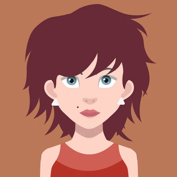 Female cartoon avatar — Stock Vector