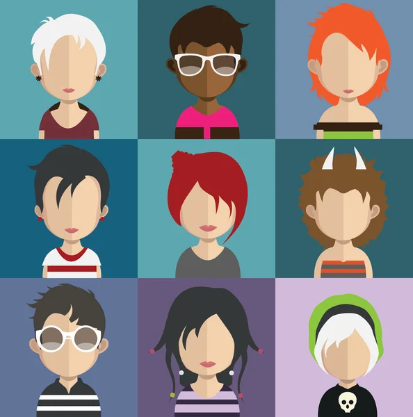Set van vrouwelijke avatar pictogrammen — Stockvector