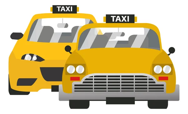 2 つの黄色のタクシー — ストックベクタ