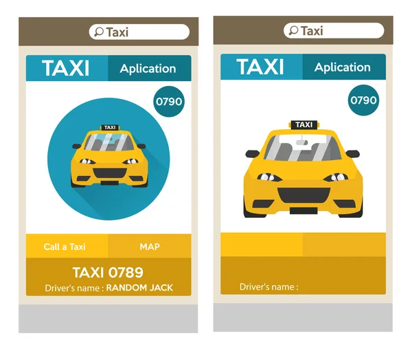 Modelo de aplicação de táxi — Vetor de Stock
