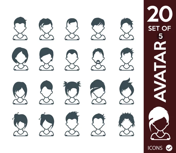 Set van vrouwelijke avatar pictogrammen — Stockvector