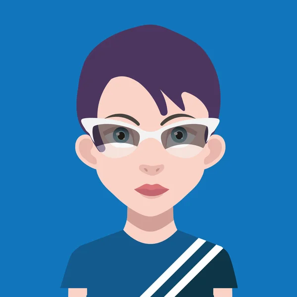 Női karikatúra avatar — Stock Vector