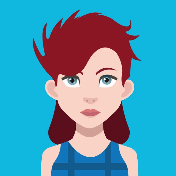 Avatar de dibujos animados femeninos — Vector de stock