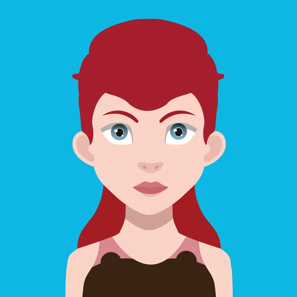 Avatar de dibujos animados femeninos — Vector de stock