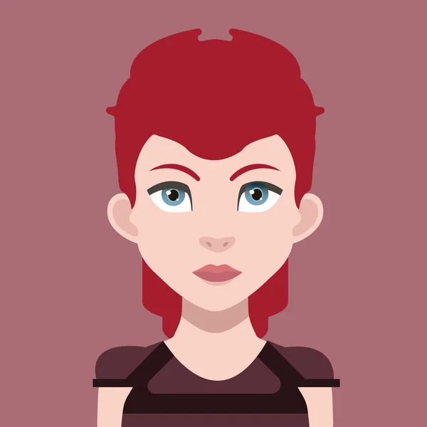 Avatar de dibujos animados femeninos — Vector de stock