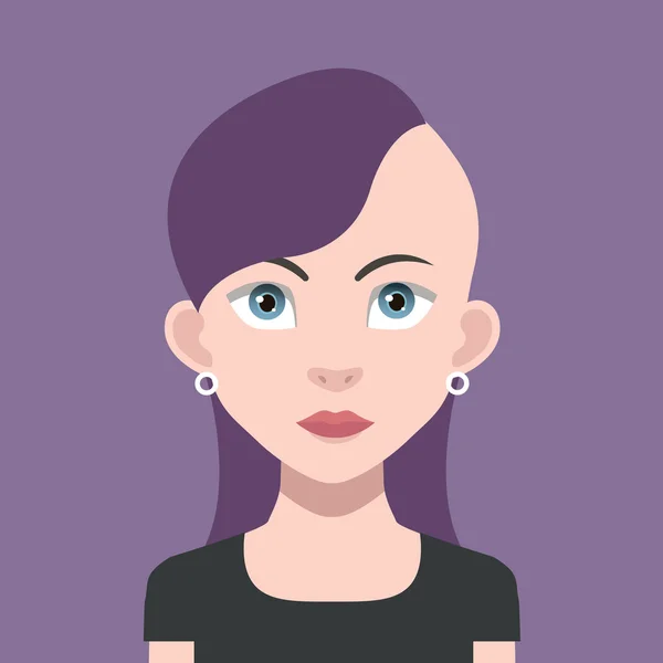 Female cartoon avatar icon — Stock Vector