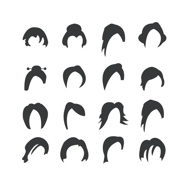 Conjunto de iconos de cortes de pelo — Vector de stock
