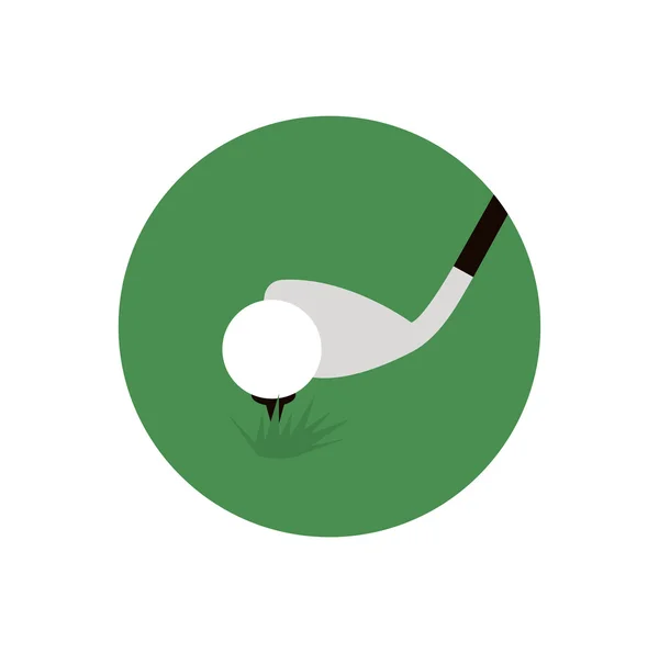 Golf topu ve kulüp simgesini — Stok Vektör