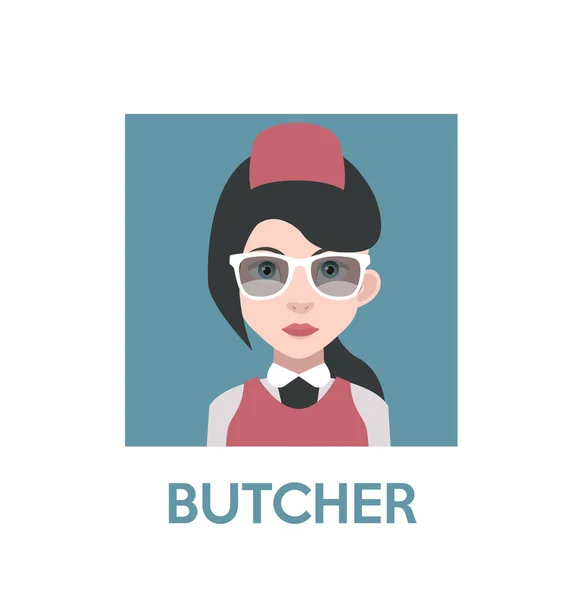 Butcher woman avatar — Stock Vector