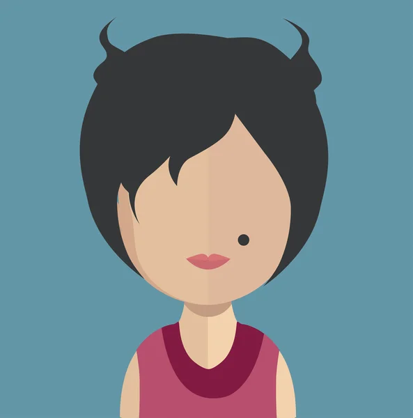 Icono de Avatar femenino — Vector de stock