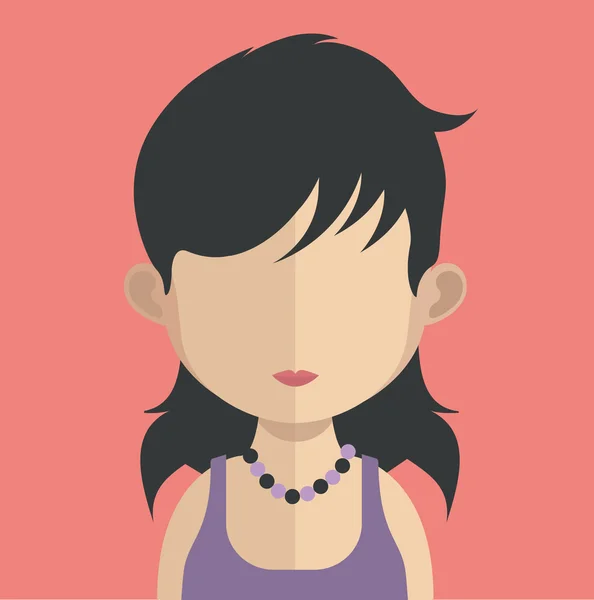 Carácter avatar mujer — Vector de stock