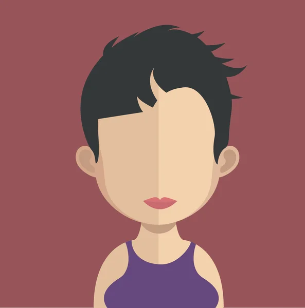 Carácter avatar mujer — Vector de stock