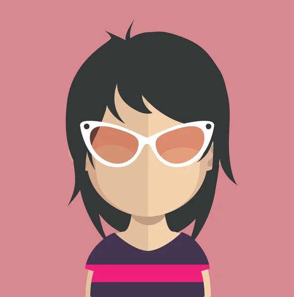 Carácter avatar mujer — Vector de stock