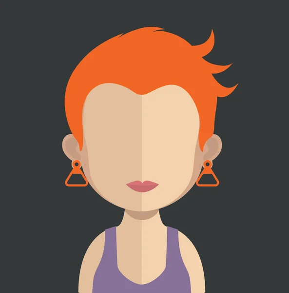 Carácter avatar mujer — Vector de stock