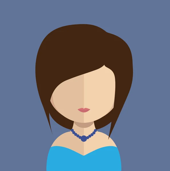 Carácter avatar mujer — Vector de stock