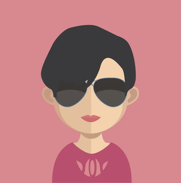 Carácter avatar mujer — Vector de stock