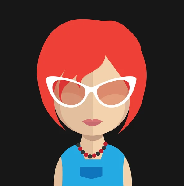 Carácter avatar mujer — Vector de stock