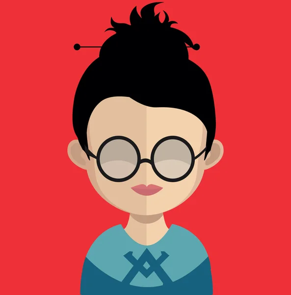 Carácter avatar mujer — Vector de stock