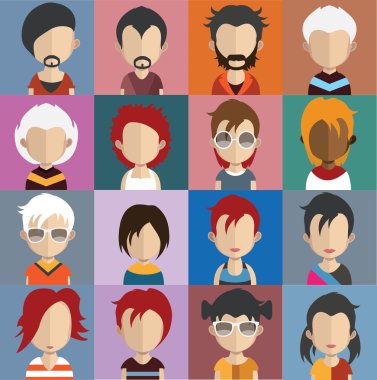 kadın ve erkek avatar karakterleri