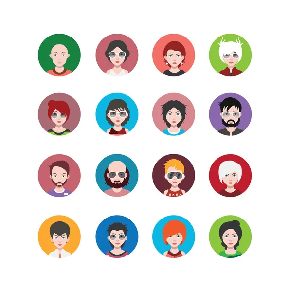 Personnages avatar hommes et femmes — Image vectorielle