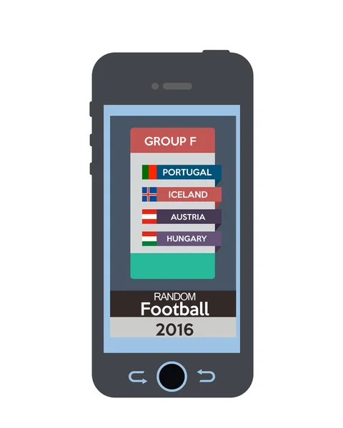 Aplicación smartphone Euro 2016 — Archivo Imágenes Vectoriales