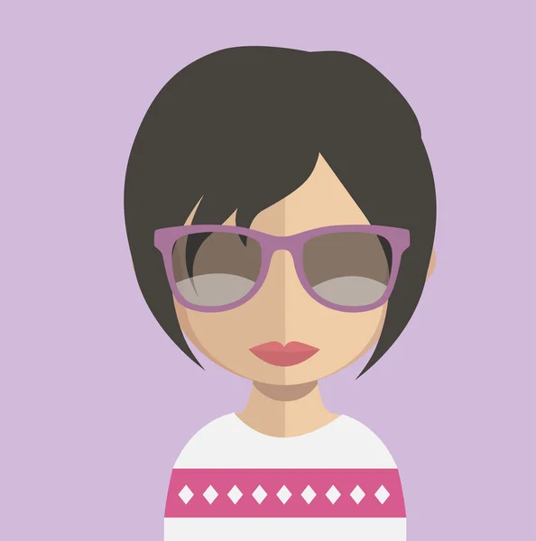 Carácter avatar mujer — Vector de stock