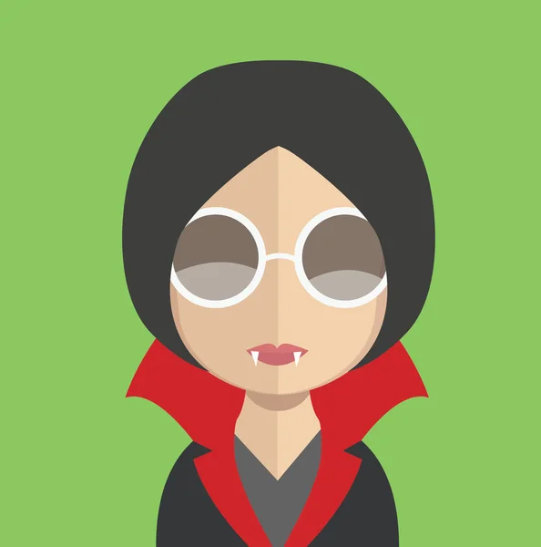 Vampiro mulher avatar personagem — Vetor de Stock