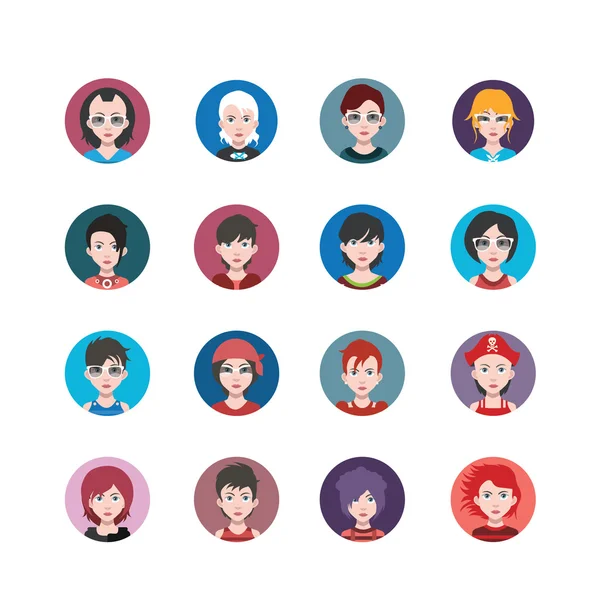 Mulheres avatar personagens — Vetor de Stock