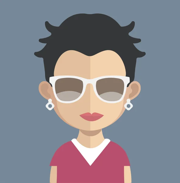 Carácter avatar mujer — Vector de stock