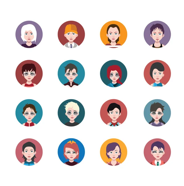 Mulheres avatar personagens — Vetor de Stock