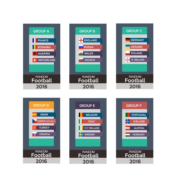 Ensemble d'applications pour smartphone Euro 2016 — Image vectorielle