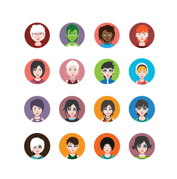 Femmes personnages avatar — Image vectorielle