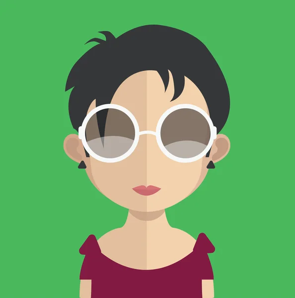 Carácter avatar mujer — Vector de stock