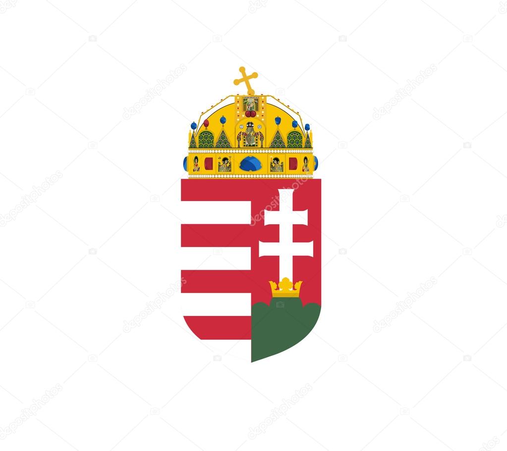 Hungary coat of arms isolated on white