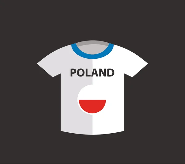 Koszulka piłkarska Polska — Wektor stockowy