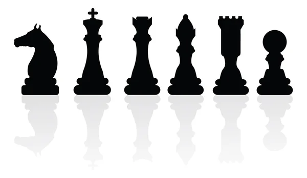 Piezas de ajedrez iconos conjunto — Vector de stock
