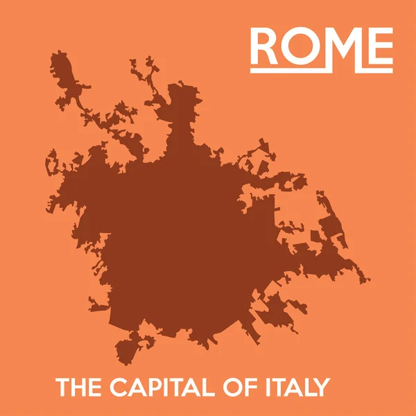 Rome city kaart silhouet — Stockvector