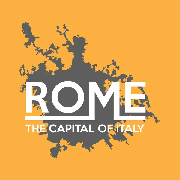 Rome city kaart silhouet — Stockvector