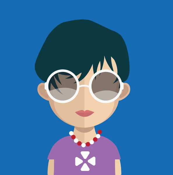 Carácter avatar mujer — Vector de stock