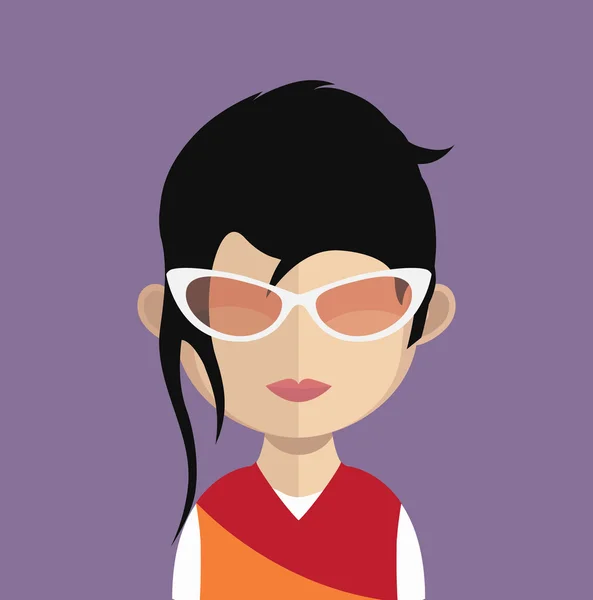 Carácter avatar mujer — Vector de stock