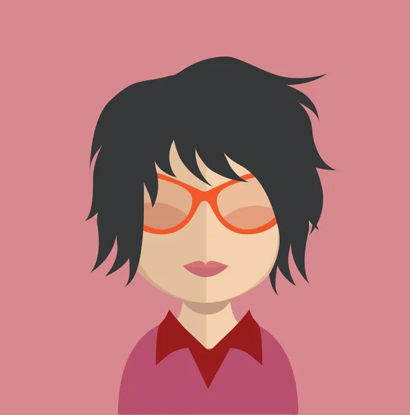 Carácter avatar mujer — Vector de stock