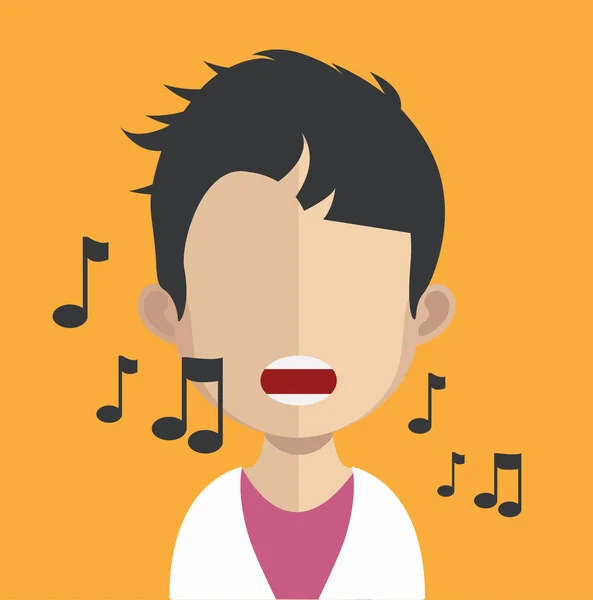 Τραγούδι ο άνθρωπος avatar χαρακτήρων — Διανυσματικό Αρχείο